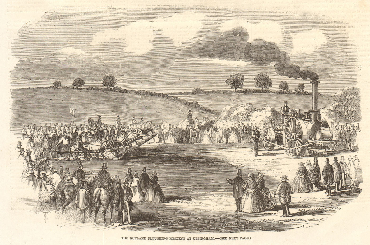 The Rutland ploughing meeting at Uppingham. Farming 1857 old antique print